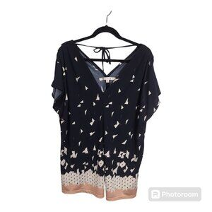 Women's Navy Blue Short Sleeve V Neck Top Size XL - 3FOR$25 -